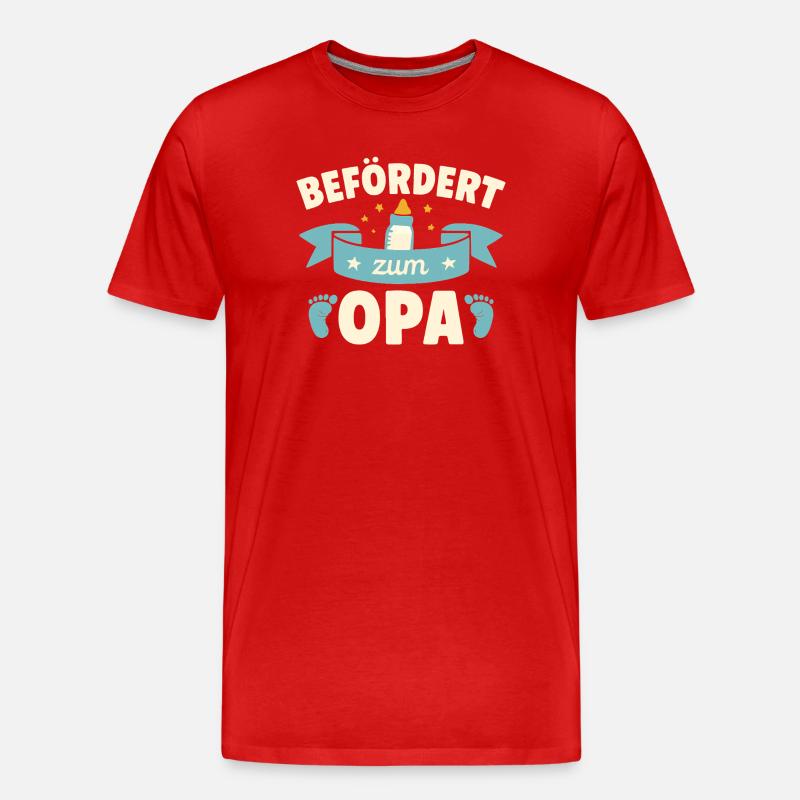Befördert zum Opa - Männer Premium Bio T-Shirt - Rot