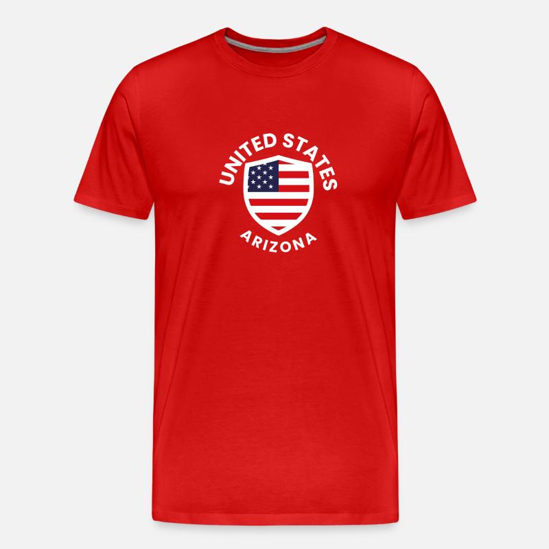 Arizona Shield mit der US-Flagge - Männer Premium Bio T-Shirt - Rot