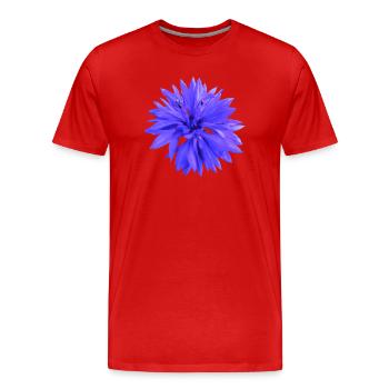 Kornblume - Männer Premium Bio T-Shirt - Rot - Vorne - Damien (186cm)