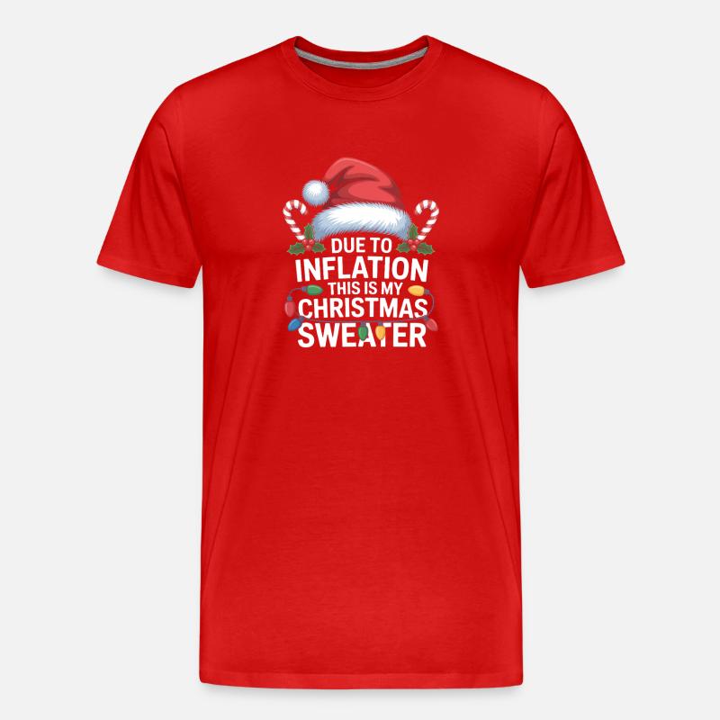 Inflation Weihnachtspullover-Humor - Männer Premium Bio T-Shirt - Rot