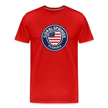 Coral Springs Florida Flaggenschild - Männer Premium Bio T-Shirt - Rot - Vorne - Damien (186cm)