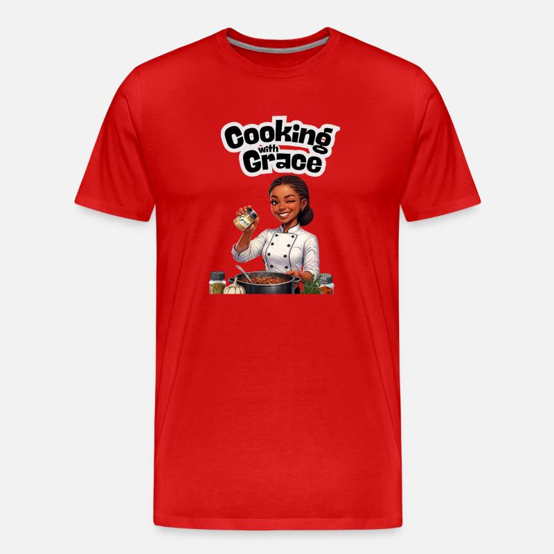 Mit Anmut kochen - Männer Premium Bio T-Shirt - Rot