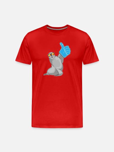 Seal thumbs up - Men's Premium Organic T-Shirt - red