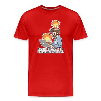 Völliges Chaos? Normaler Dienstag in der Doku! - Männer Premium Bio T-Shirt - Rot - Vorne - Damien (186cm)