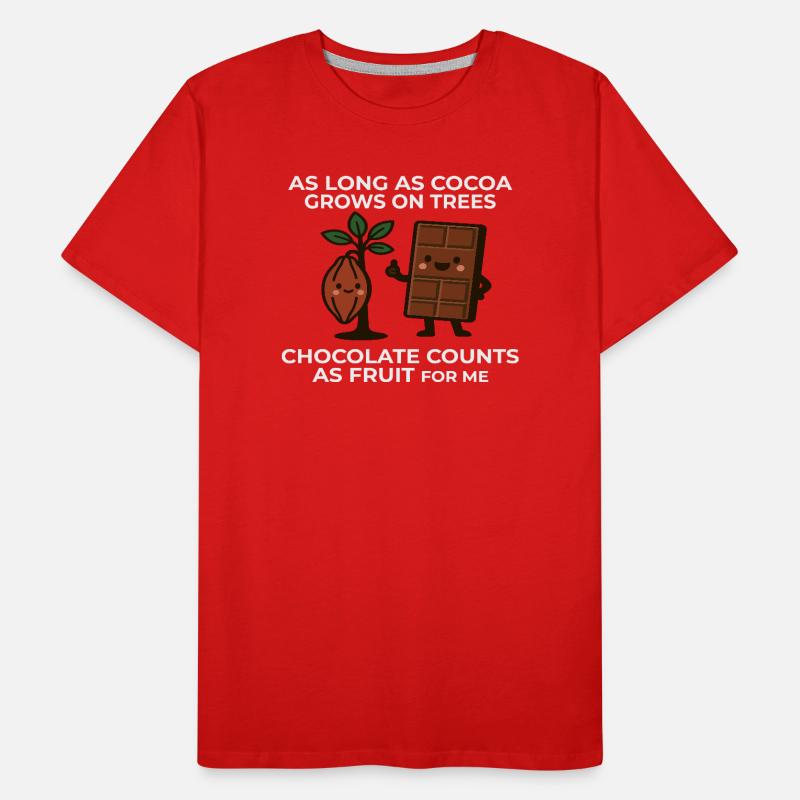 Chocolate is fruit – cocoa humor saying Men's Premium Organic T-Shirt