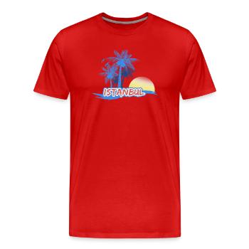 Istanbul Beach - Men's Premium Organic T-Shirt - red - Front - Damien (186cm)