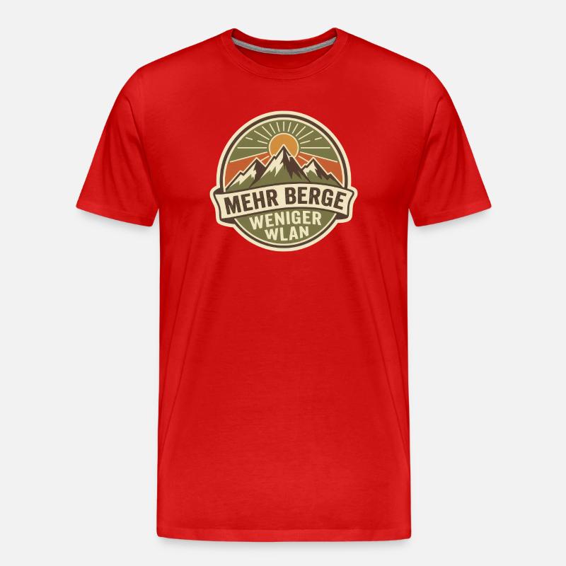 Mehr Berge weniger WLAN - Männer Premium Bio T-Shirt - Rot