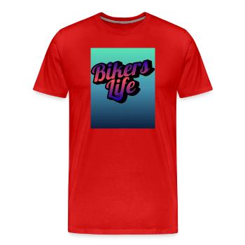 Biker Life Gradient - Men's Premium Organic T-Shirt - red - Front - Damien (186cm)