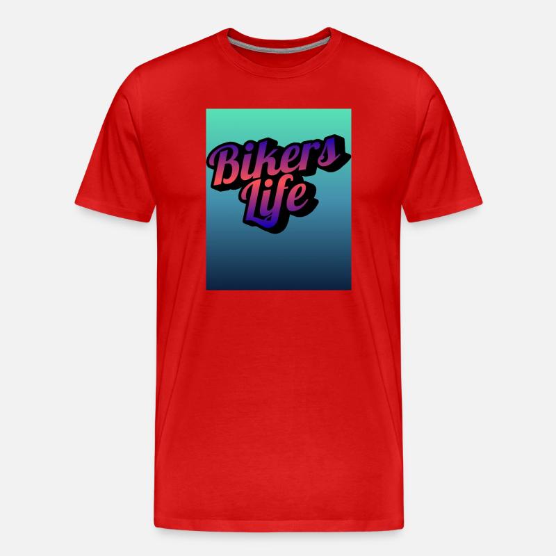 Biker Lebensgradient - Männer Premium Bio T-Shirt - Rot