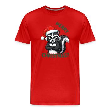 Anti Weihnachten Weihnachtsmuffel Grumpy Stinktier - Männer Premium Bio T-Shirt - Rot - Vorne - Damien (186cm)