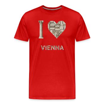 Vienna – Monumental Architecture - Men's Premium Organic T-Shirt - red - Front - Damien (186cm)