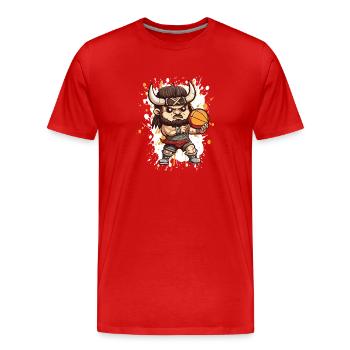 Viking Basketball Fighter - Men's Premium Organic T-Shirt - red - Front - Damien (186cm)