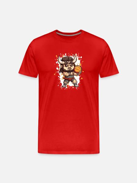 Viking Basketball Fighter - Men's Premium Organic T-Shirt - red