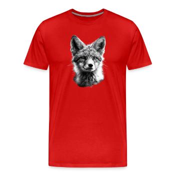Polarfuchs Schneefuchs Eisfuchs Süßer Weißer Fuchs - Männer Premium Bio T-Shirt - Rot - Vorne - Damien (186cm)