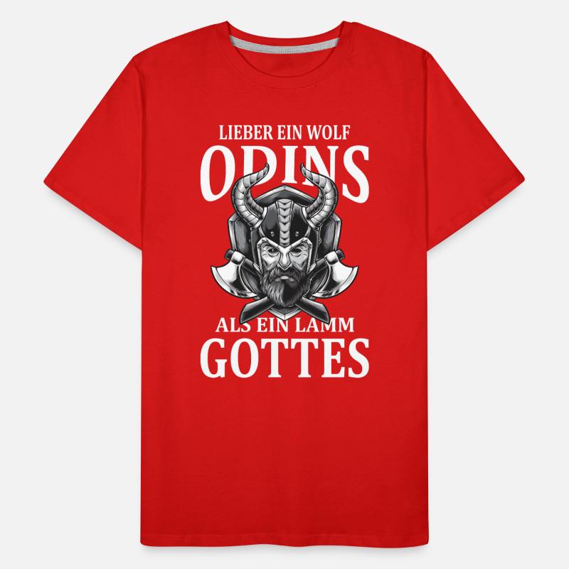 Lieber Ein Wolf Odins Als Ein Lamm Gottes Wikinger Männer Premium Bio T-Shirt