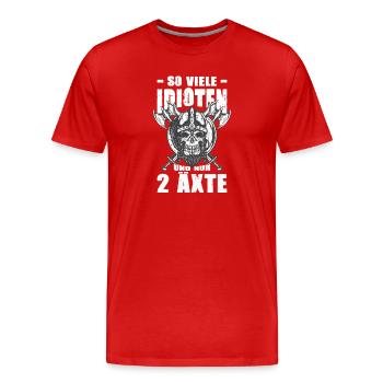Viking Odin Outfits Valhalla Nordmann - Men's Premium Organic T-Shirt - red - Front - Damien (186cm)