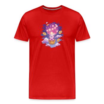 Ballon ours au paradis des cookies - T-shirt bio Premium Homme - rouge - Devant - Damien (186cm)