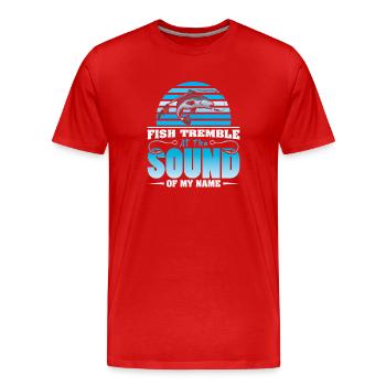 Pêcheurs Pêcheurs Pêcheurs Pêcheurs Pêcheurs Sportifs - T-shirt bio Premium Homme - rouge - Devant - Damien (186cm)