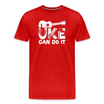 Ukulélé hawaïen uke uke peut le faire - T-shirt bio Premium Homme - rouge - Devant - Damien (186cm)