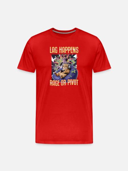 Chat gamer drôle - T-shirt bio Premium Homme - rouge