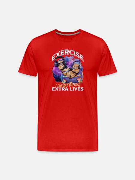 Chat gamer drôle - T-shirt bio Premium Homme - rouge