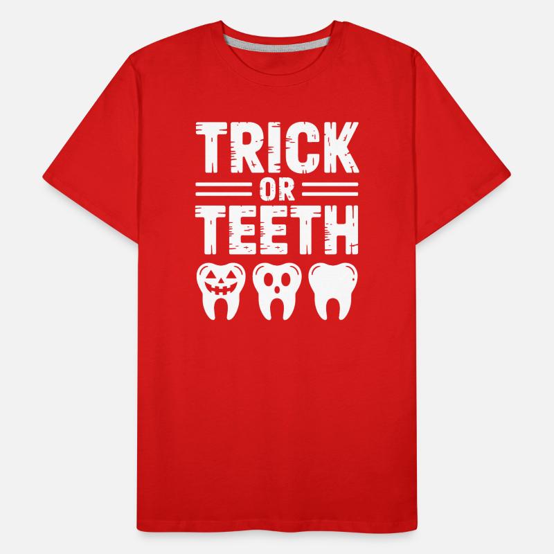 Trick oder Teeth Halloween-T-Shirt Männer Premium Bio T-Shirt