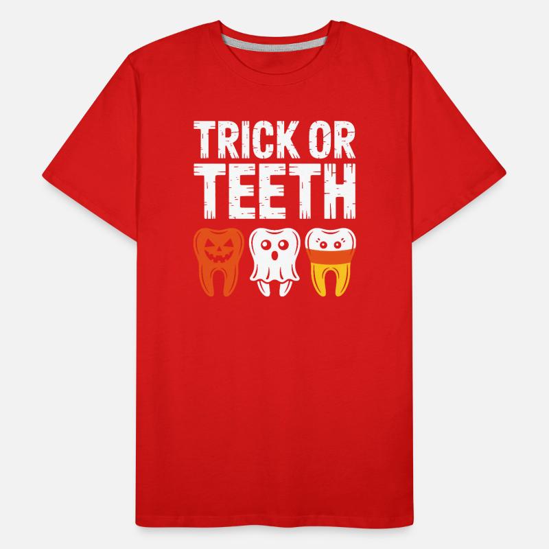 Trick oder Teeth Halloween-Trio Männer Premium Bio T-Shirt