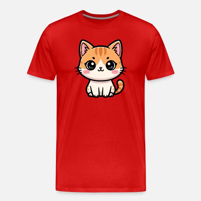 Chibi Tabby Kätzchen-Tee Art - Männer Premium Bio T-Shirt - Rot