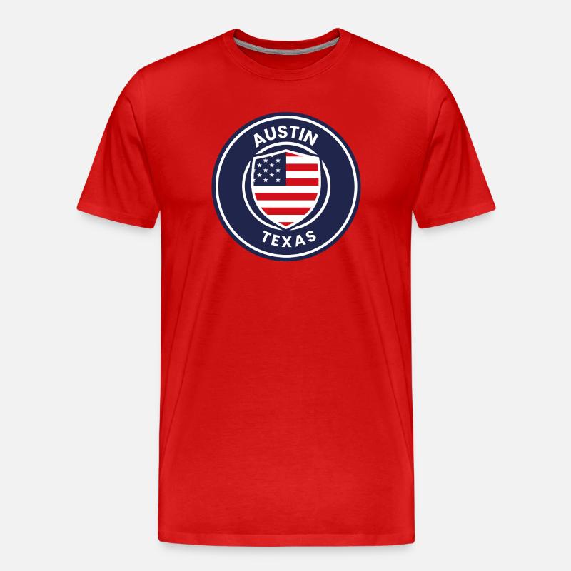 Austin Texas Shield - Männer Premium Bio T-Shirt - Rot