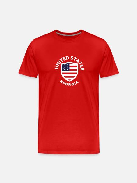 Georgia's United States Shield - Men's Premium Organic T-Shirt - red