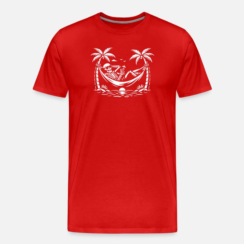 Skelett-Hammock-Paradies - Männer Premium Bio T-Shirt - Rot
