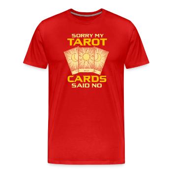 Citation drôle de cartes de tarot : Mystic Fortune Design - T-shirt bio Premium Homme - rouge - Devant - Damien (186cm)