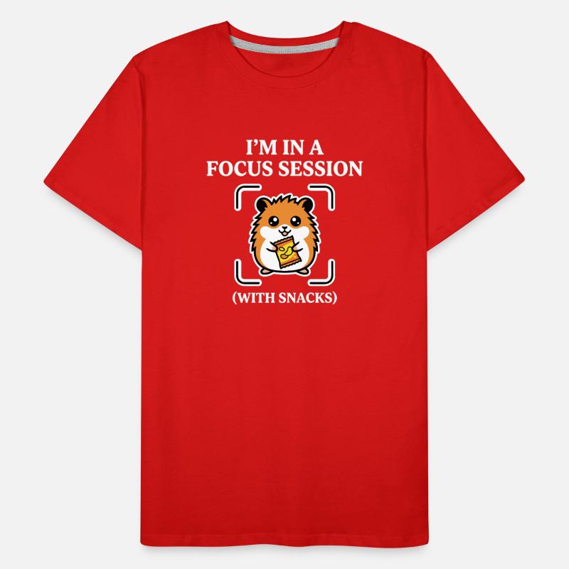 Séance de concentration avec des snacks Humour de hamster T-shirt bio Premium Homme