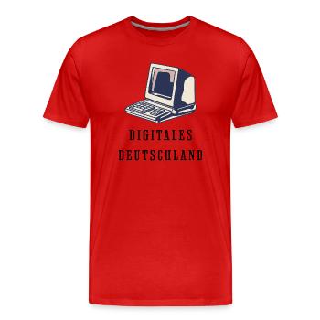 Allemagne numérique rétro des années 80 - T-shirt bio Premium Homme - rouge - Devant - Damien (186cm)