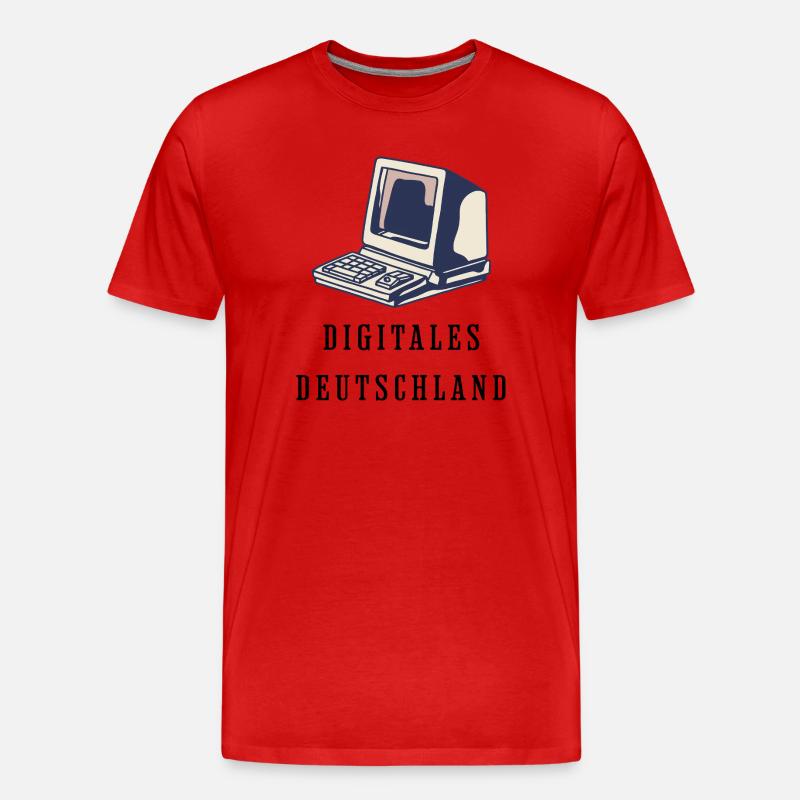 Retro-Computer im 80er Stil Digitales Deutschland - Männer Premium Bio T-Shirt - Rot