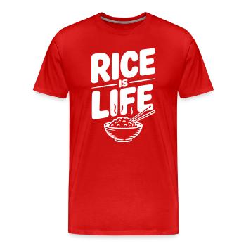 Rice Is Life - Men's Premium Organic T-Shirt - red - Front - Damien (186cm)