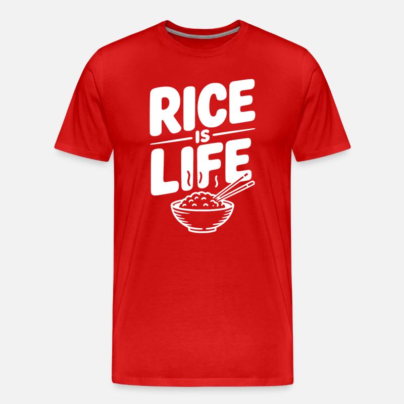 Reis ist Leben - Männer Premium Bio T-Shirt - Rot