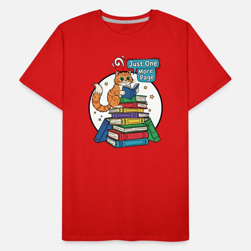 Cat reader: Just one more page Men's Premium Organic T-Shirt