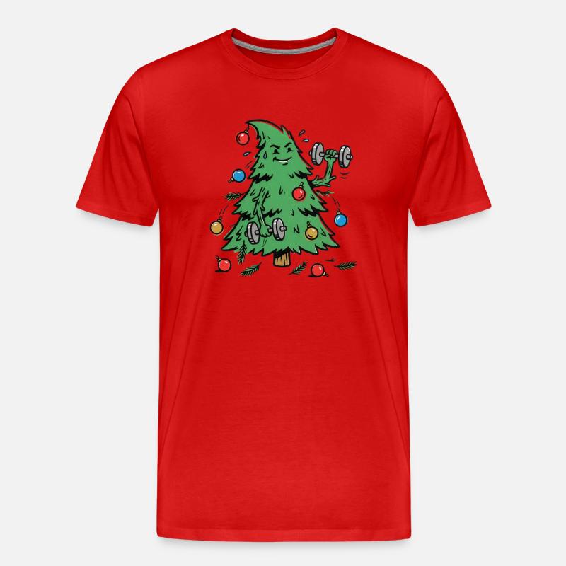 Entraînez-vous dur, décorez plus dur - T-shirt bio Premium Homme - rouge