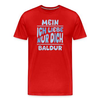 Man Baldur - Men's Premium Organic T-Shirt - red - Front - Damien (186cm)