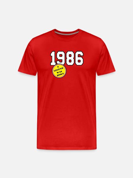 1986 Legend Born , 40 Birthday - Men's Premium Organic T-Shirt - red