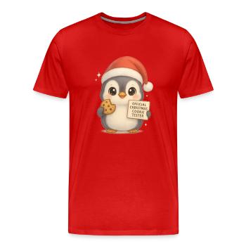 Pinguin Lebkuchen - Männer Premium Bio T-Shirt - Rot - Vorne - Damien (186cm)