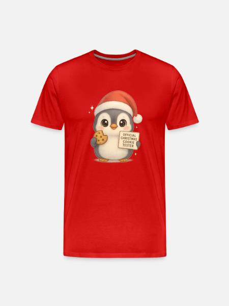 Pinguin Lebkuchen - Männer Premium Bio T-Shirt - Rot