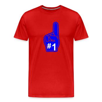 Sticker Foam Finger - T-shirt bio Premium Homme - rouge - Devant - Damien (186cm)