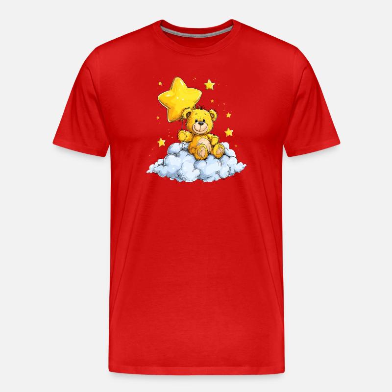 Star Bear on Cloud – Cuddle Dream - Men's Premium Organic T-Shirt - red