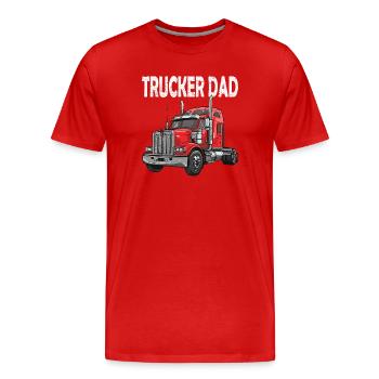 Lkw-Papa Trucker Design - Männer Premium Bio T-Shirt - Rot - Vorne - Damien (186cm)