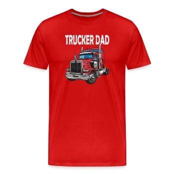 Motif camion Papa Camionneur - T-shirt bio Premium Homme - rouge - Devant - Damien (186cm)