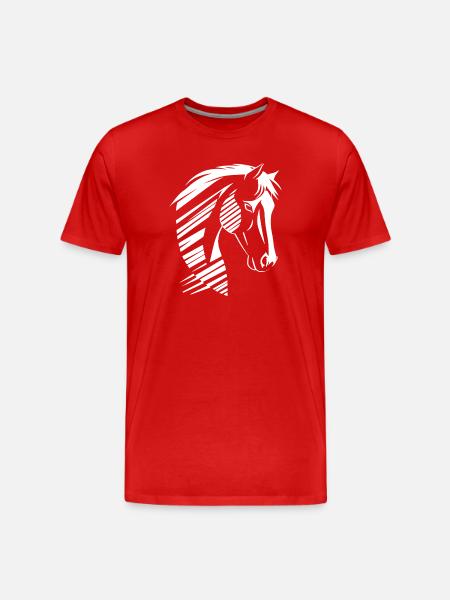 Horse Head Silhouette – Strong Design - Men's Premium Organic T-Shirt - red