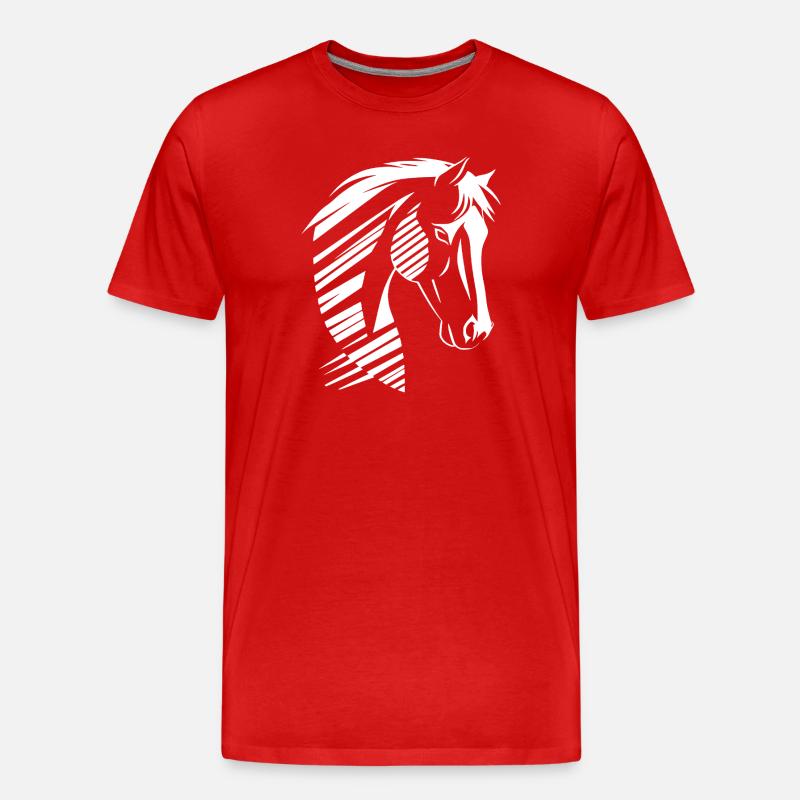 Pferdekopf Silhouette – Starkes Design - Männer Premium Bio T-Shirt - Rot