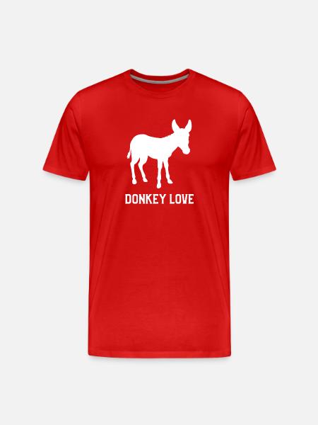 Esel Liebe - Männer Premium Bio T-Shirt - Rot